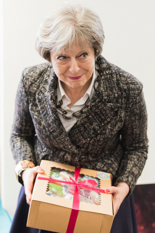 Theresa May with The Funky Cookie Company Cookies! 