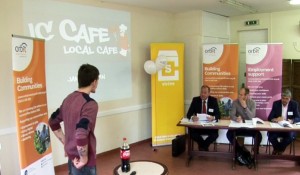 James pitching his business idea for IC Cafe to the Dragons